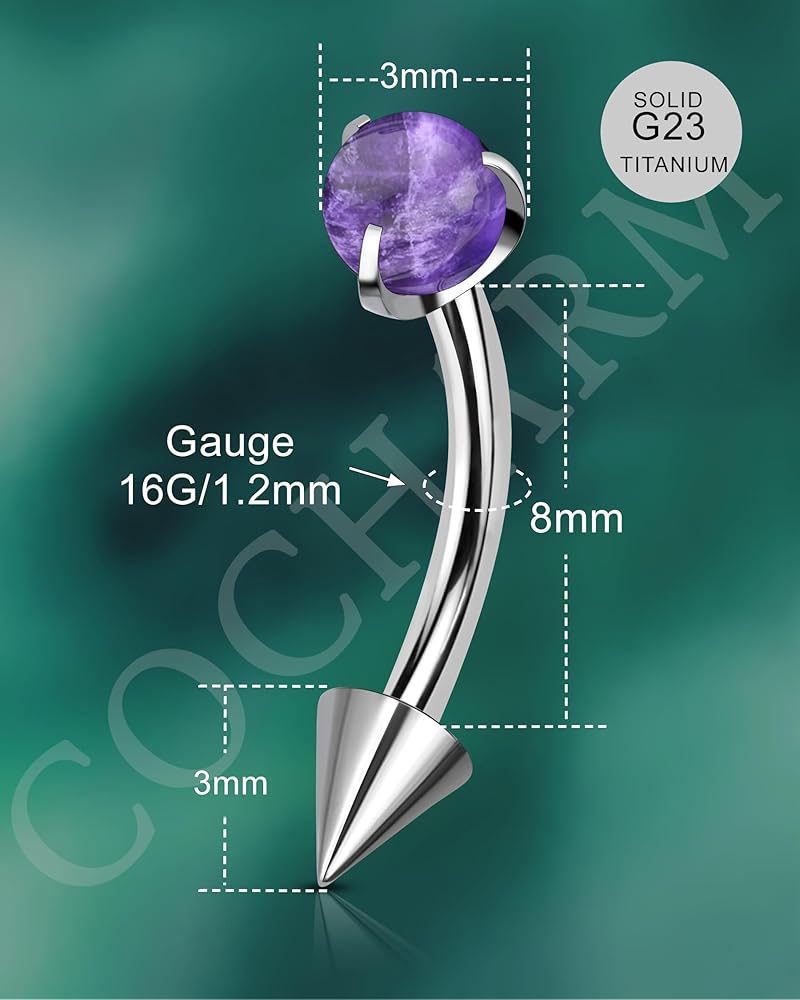 Amazon.com: COCHARM G23 Titanium Rook Piercing Jewelry 16g